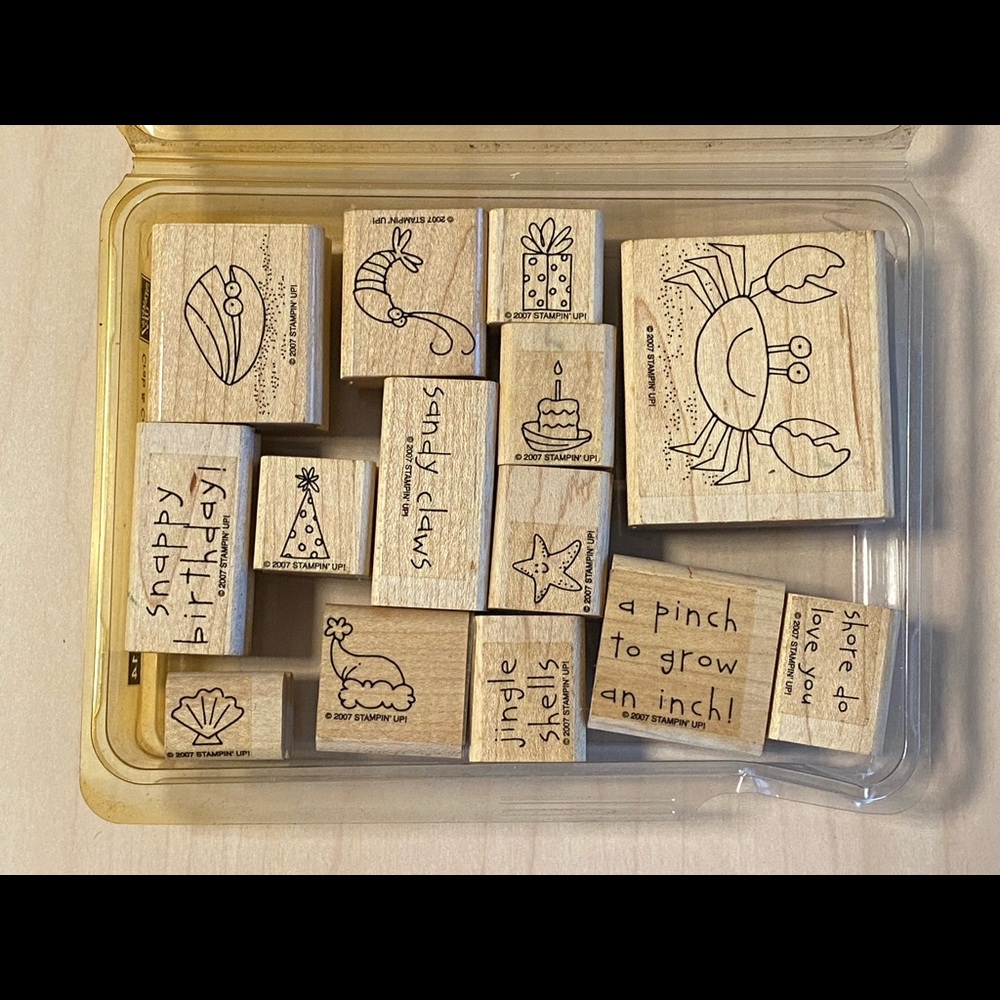 Stampin Up! Crab and Company Wood Mount Set of 14